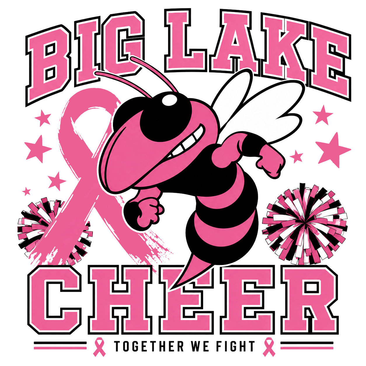 Big Lake Cheer Together We Fight bee logo