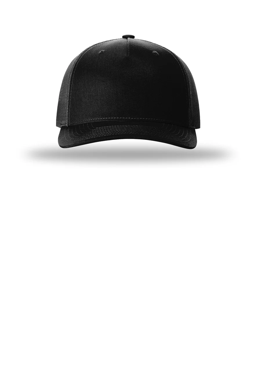 Richardson Richardson 112FP Flat Bill Trucker in Black — 112FP