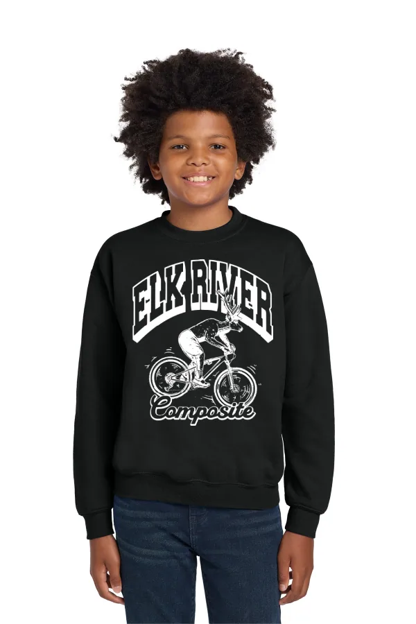 Gildan Youth Heavy Blend Crewneck Sweatshirt in Black —