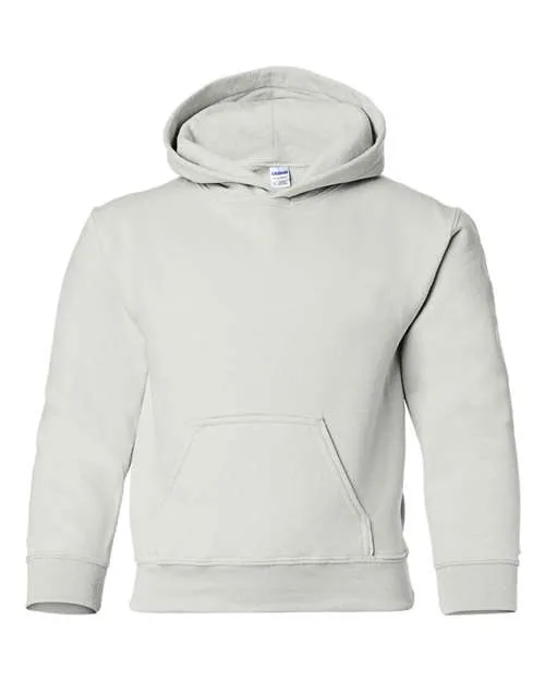 Gildan Youth Heavy Blend Hooded Sweatshirt in White — 18500B