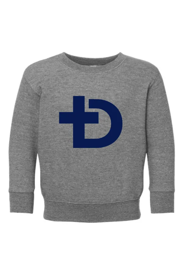Toddler Fleece Crewneck Sweatshirt D Cross Logo in As Shown —
