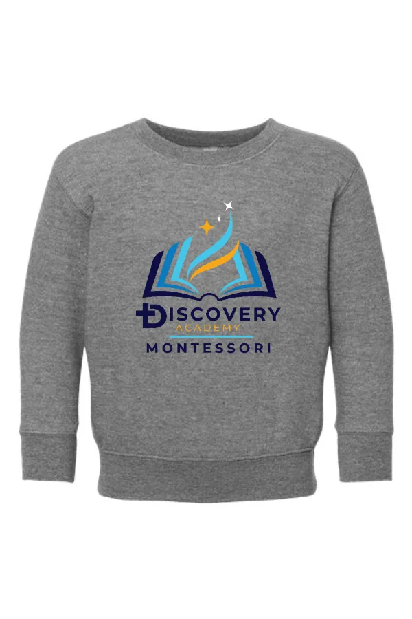 Toddler Fleece Crewneck Sweatshirt Montessori Logo in As Shown —