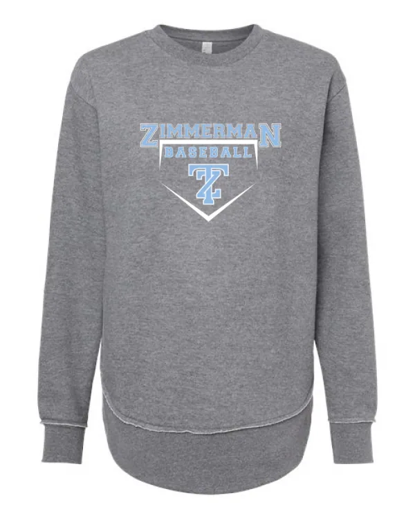 oz./yd², Women's Weekend Fleece Crewneck Sweatshirt Logo 5 in As Shown — 