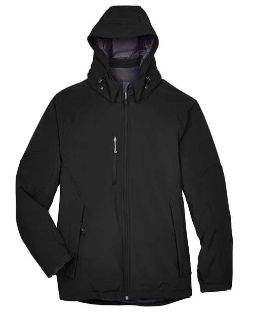 North End Men's Glacier Insulated Soft Shell Jacket with Detachable Hood in Black — 88159