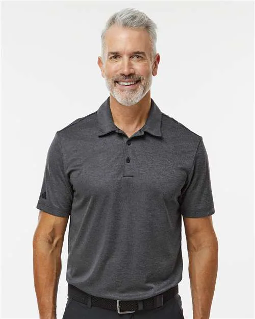 Adidas Men's Space Dyed Polo in Black Melange — A591