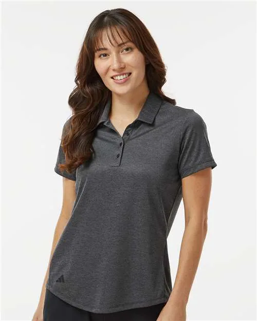 Adidas Women's Space Dyed Polo in Black Melange — A592