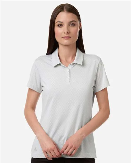 Adidas Women's 4-Way Stretch Printed Polo in White — A717