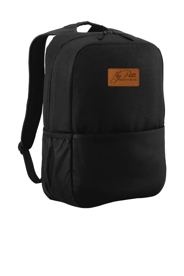 Port Access Square Backpack. ******Placement may vary depending on backpack***** in Black — BG218