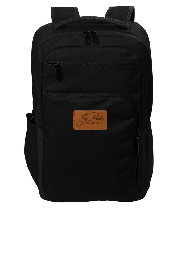 Port Impact Tech Backpack BG225. ******Placement may vary depending on backpack***** in Deep Black — BG225