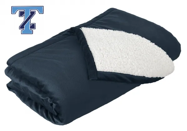 Port Mountain Lodge Blanket (Green Square on Blanket shows Logo Placement and will not be shown on Blanket) in Black — BP40