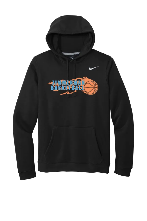 Nike Club Fleece Pullover Hoodie CJ1611. Logo 3 in Anthracite — CJ1611