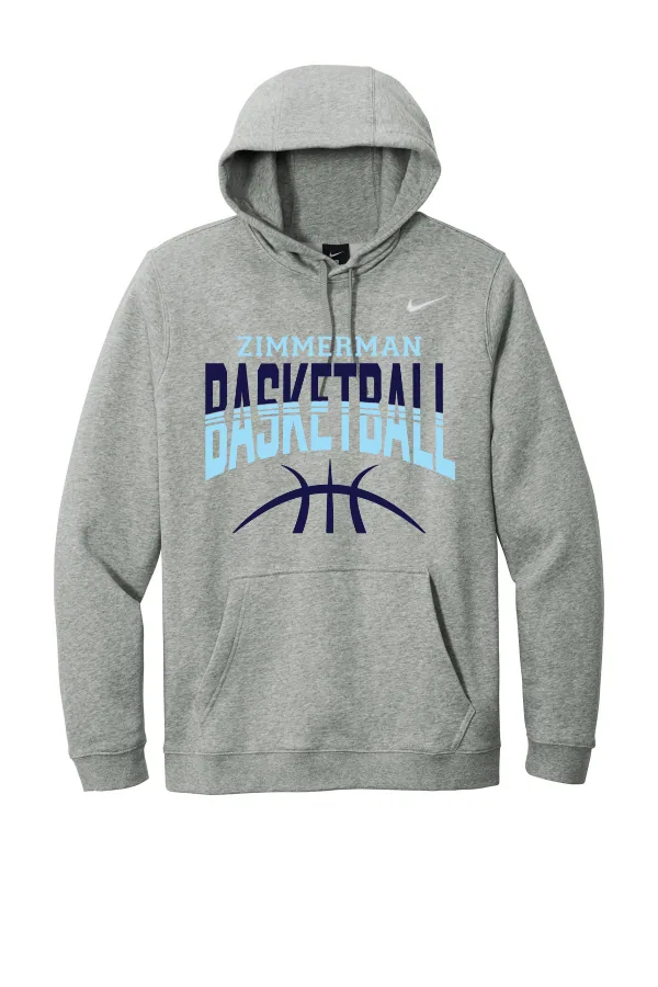 Nike Club Fleece Pullover Hoodie CJ1611. Logo 6 in Anthracite — CJ1611