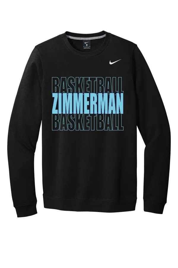 Nike Club Fleece Crew CJ1614 in Anthracite — CJ1614