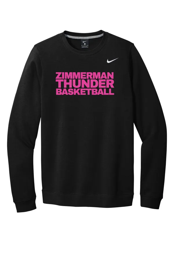 Nike Club Fleece Crew CJ1614 Logo 2 in Anthracite — CJ1614