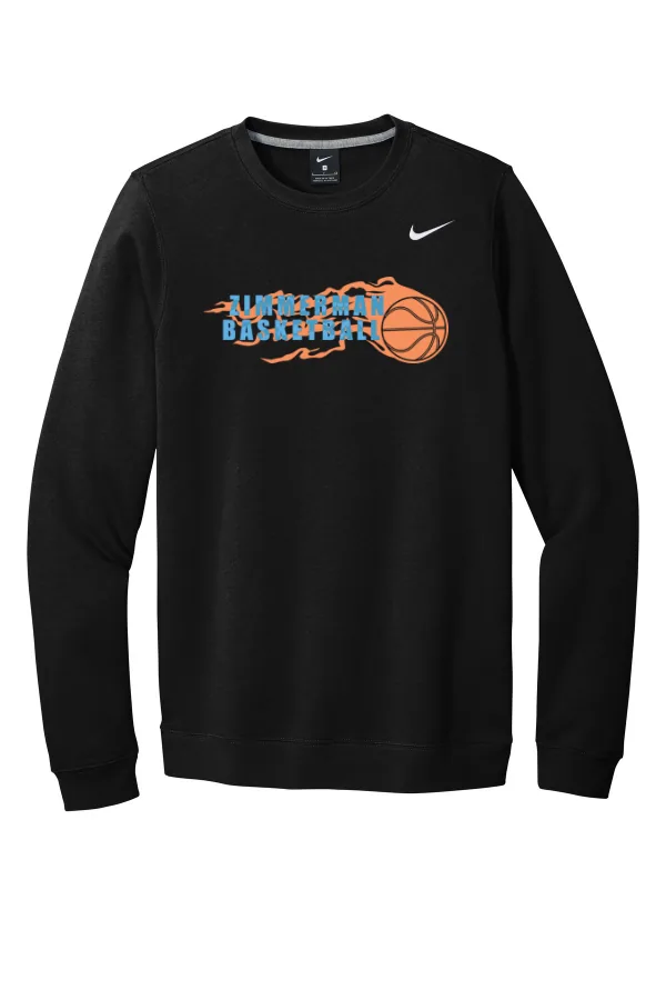 Nike Club Fleece Crew CJ1614 Logo 3 in Anthracite — CJ1614