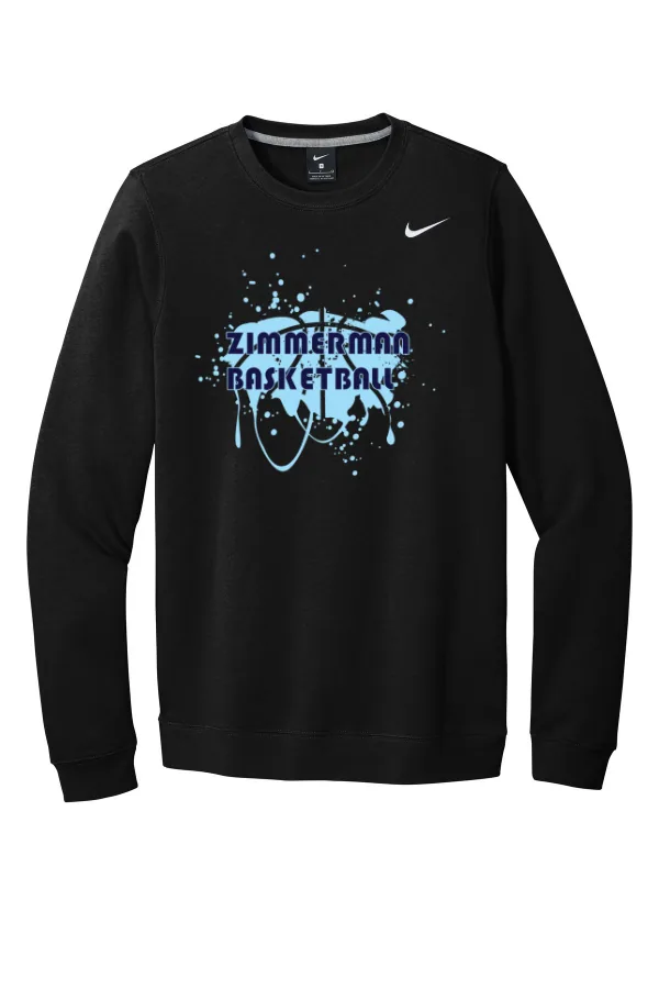Nike Club Fleece Crew CJ1614 Logo 4 in Anthracite — CJ1614
