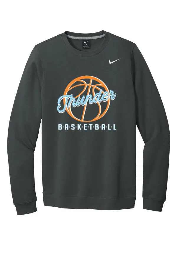Nike Club Fleece Crew CJ1614 Logo 5 in Anthracite — CJ1614