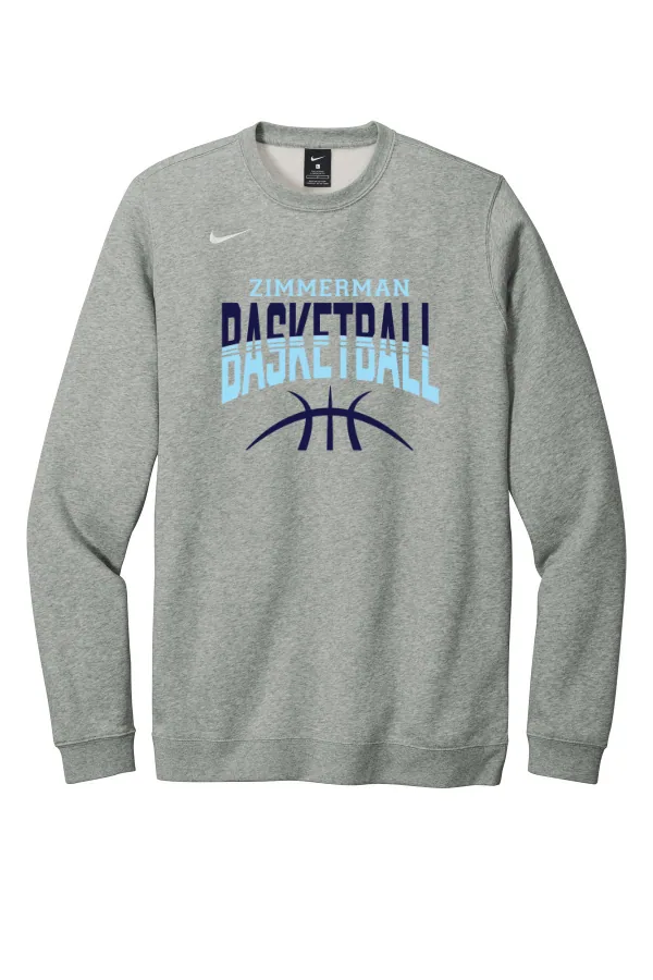 Nike Club Fleece Crew CJ1614 Logo 6 in Anthracite — CJ1614