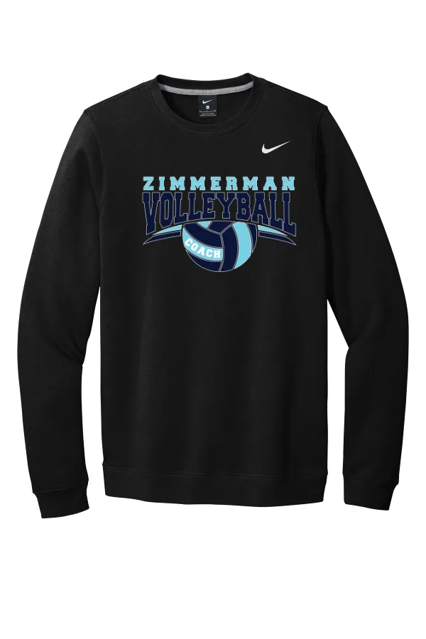 Nike Club Fleece Crew CJ1614 LOGO 1 in Anthracite — CJ1614