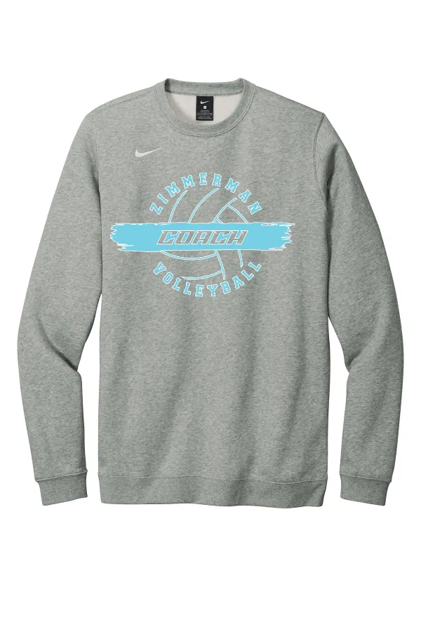 Nike Club Fleece Crew CJ1614 LOGO 2 in Anthracite — CJ1614