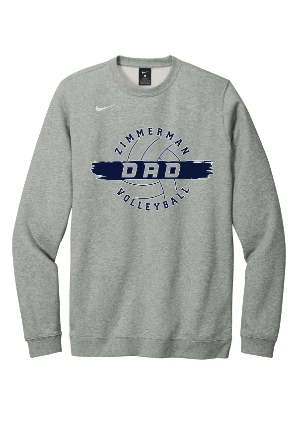 Nike Club Fleece Crew CJ1614 LOGO 2 in Anthracite — CJ1614