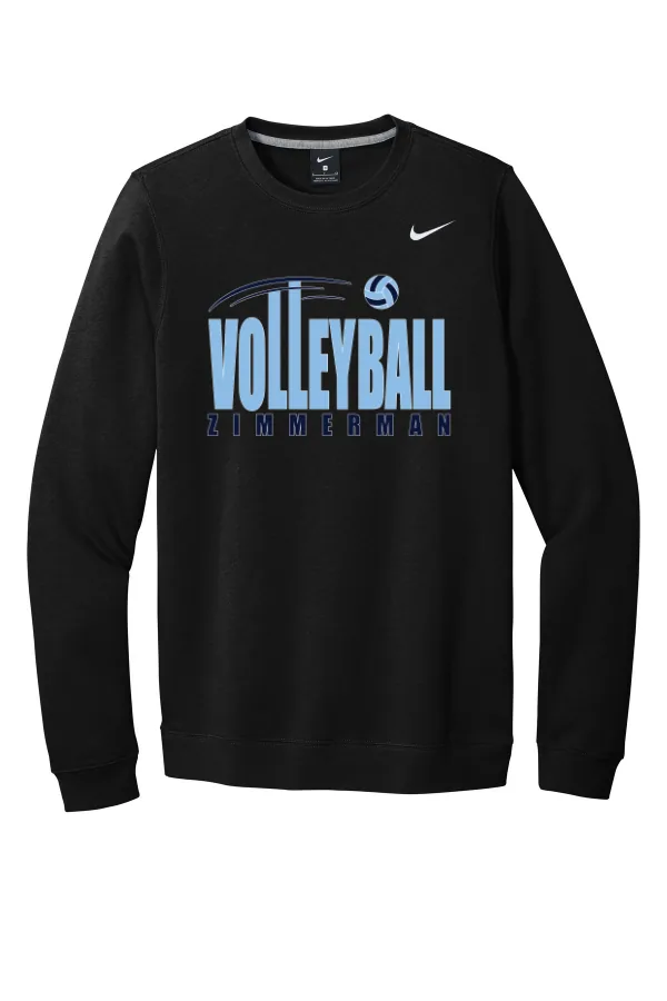 Nike Club Fleece Crew CJ1614 LOGO 4 in Anthracite — CJ1614