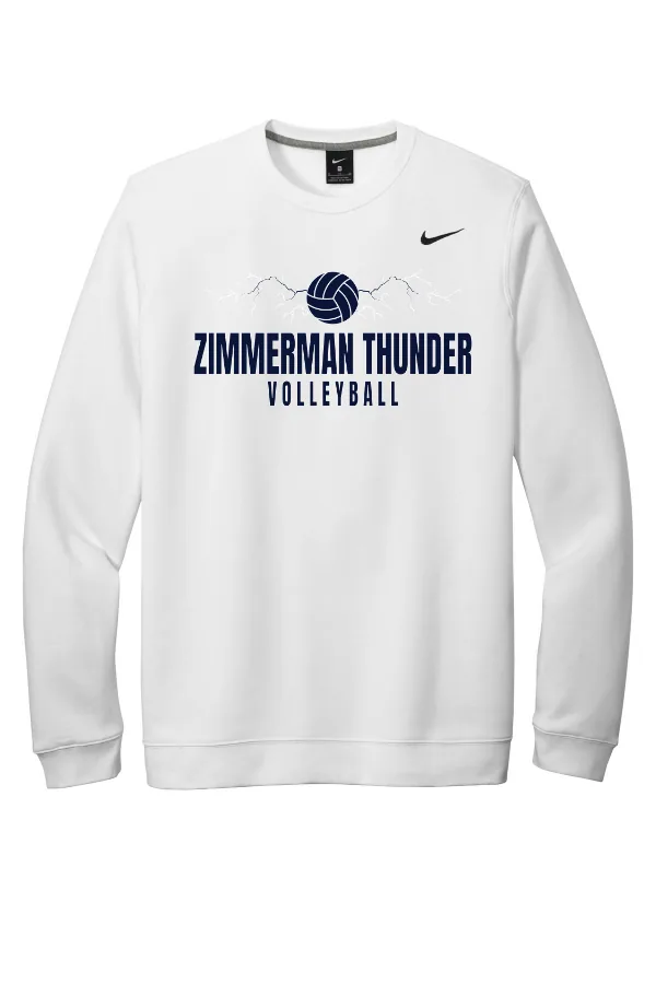 Nike Club Fleece Crew CJ1614 LOGO 5 in Anthracite — CJ1614