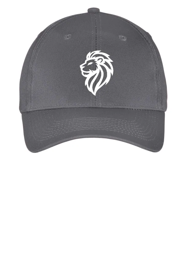 Port Port & Co Six-Panel Twill Cap- Lion Logo in As Shown — CP80