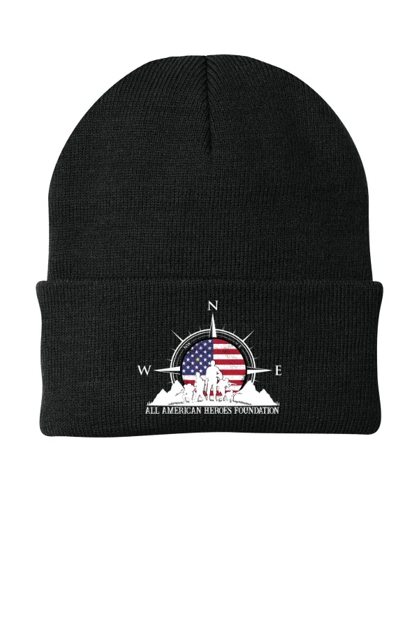Port Port & Co Knit Cap in Black — CP90