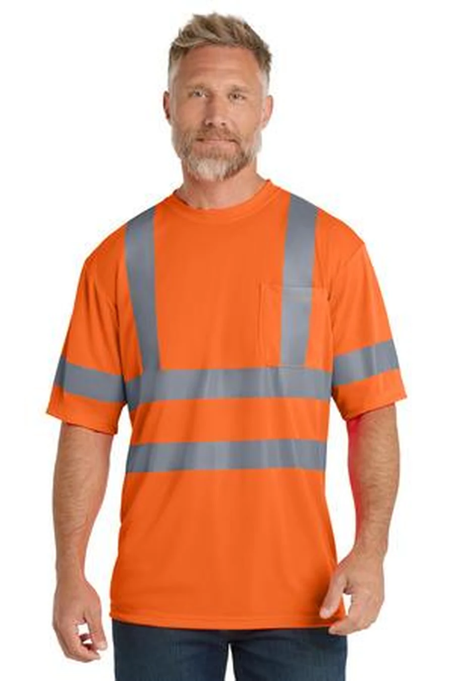 CornerStone (SanMar) ANSI 107 Class 3 Safety Tee in Safety Orange — CS408