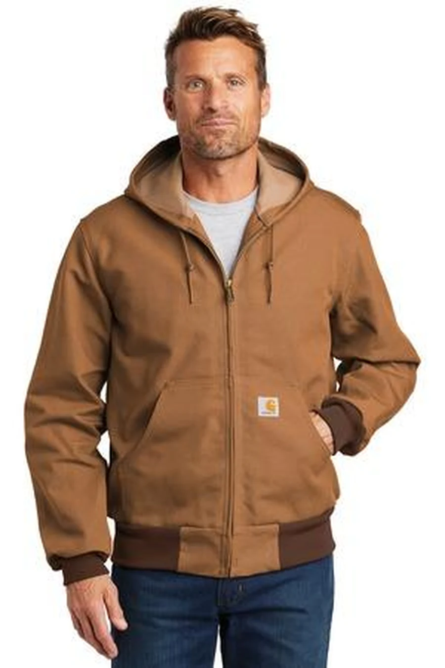 Carhartt (SanMar) Carhartt Thermal-Lined Duck Active Jac in Carhartt Brown — CTJ131