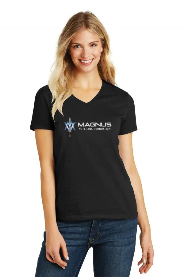 District Women s Perfect Blend CVC V-Neck Tee in As Shown — DM1190L