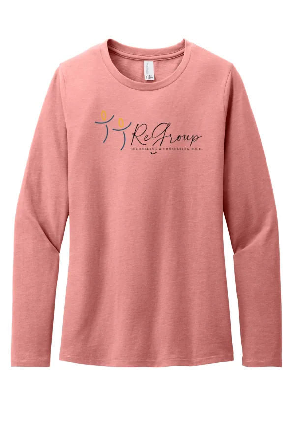 District Women s Perfect Blend CVC Long Sleeve Tee DT110 in As Shown — DT110