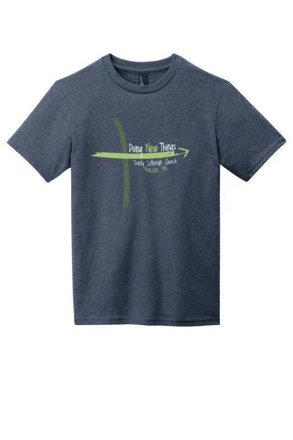 District Youth Tee (Printed) in Heather Navy — DT6000Y