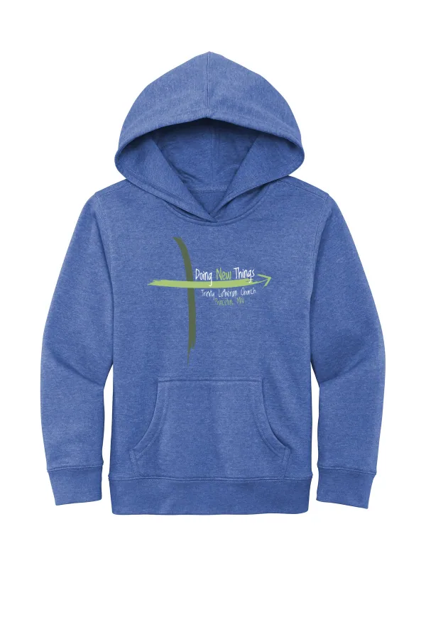 District Youth Fleece Hoodie (Printed) in Royal Frost — DT6100Y