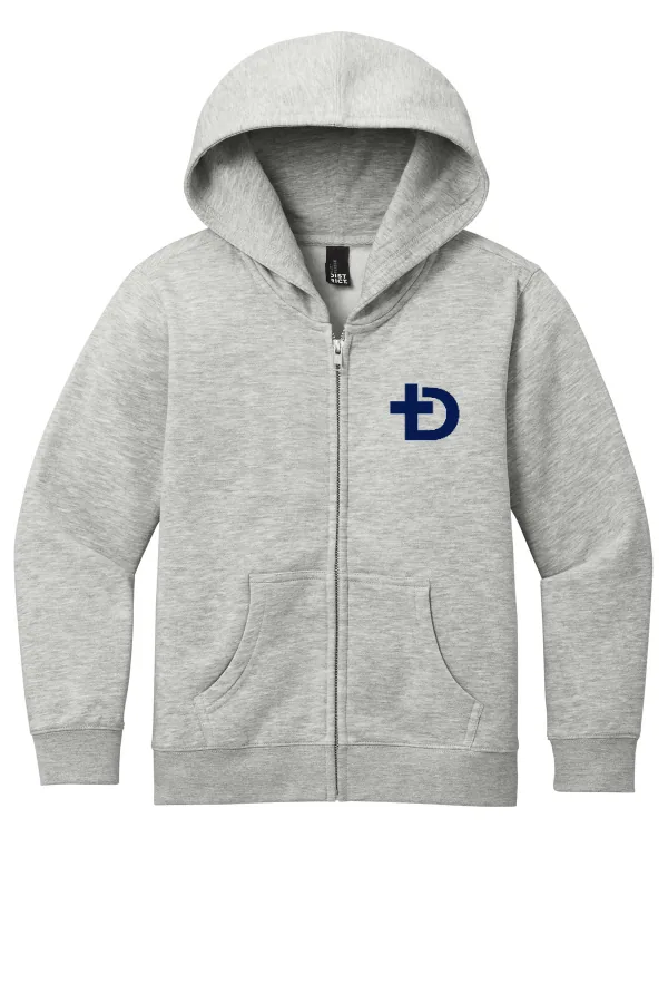 District Youth V.I.T Cross Logo in Light Heather Gray — DT6102Y