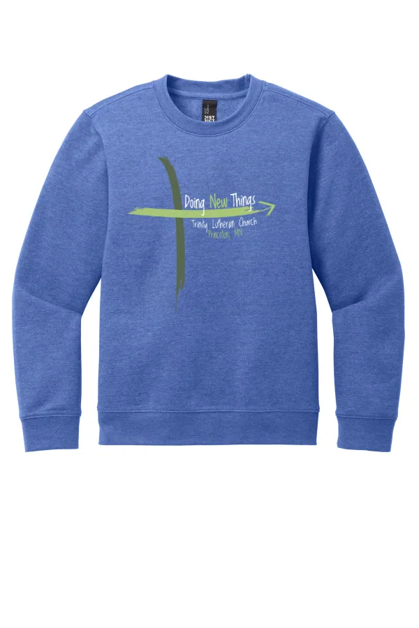 District Youth Fleece Long Sleeve (Printed) in Royal Frost — DT6104Y