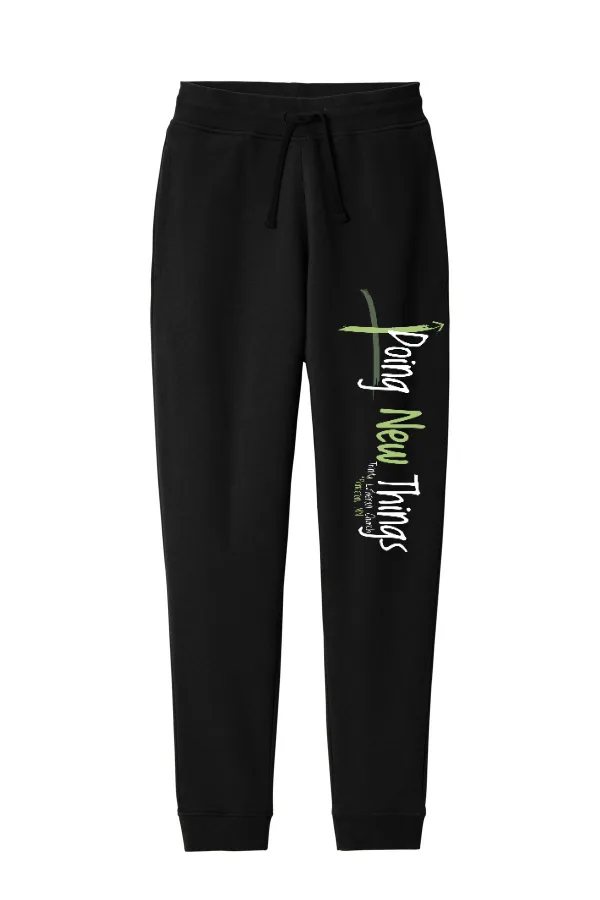 District Adult Fleece Jogger (Printed) in Black — DT6107