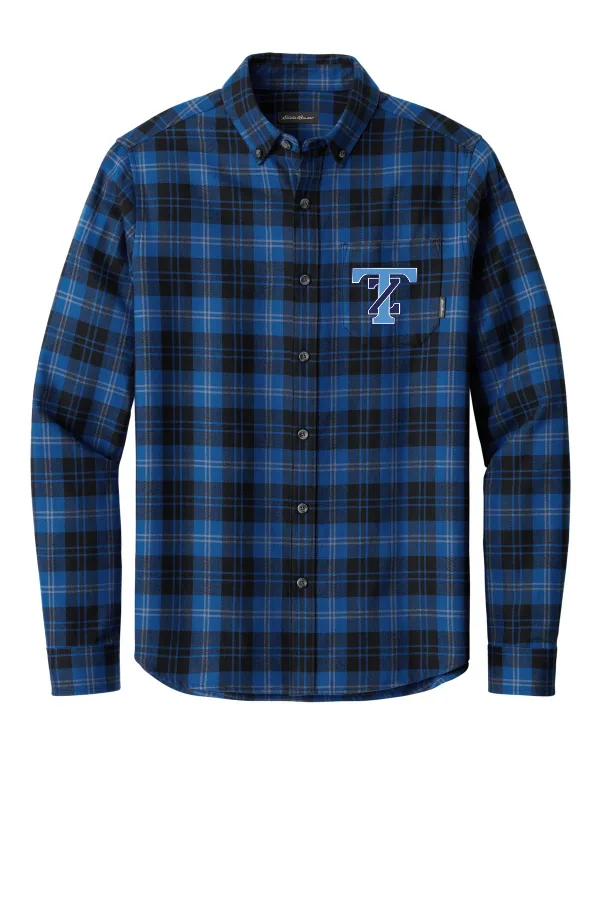 Eddie Long Sleeve Favorite Flannel Plaid Shirt EB610. Printed. in Cobalt Tartan — EB610