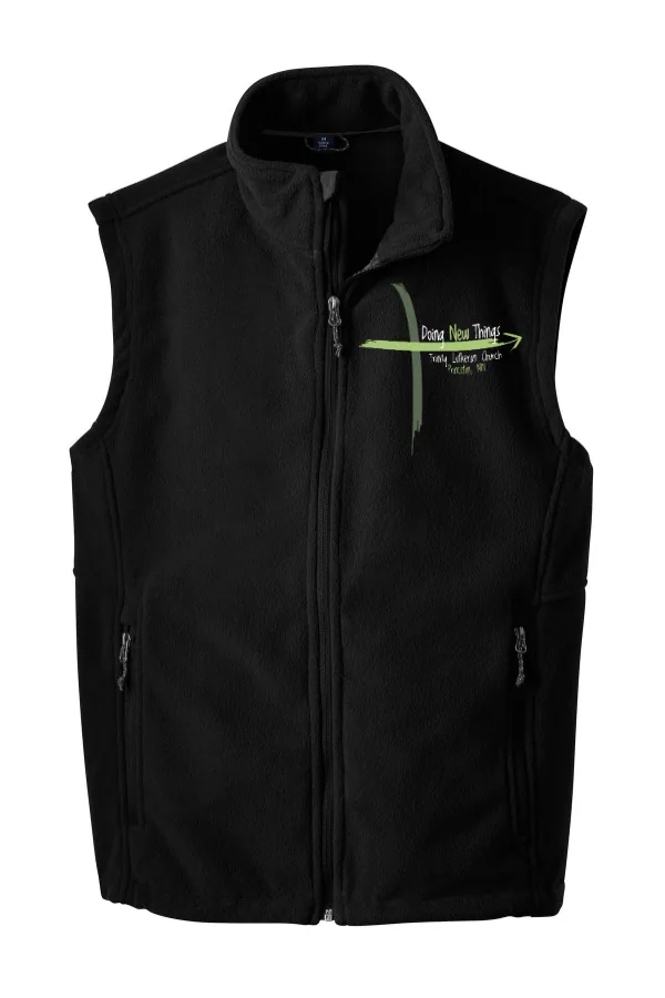 Port Men's Fleece Vest (Embroidered) in Black — F219