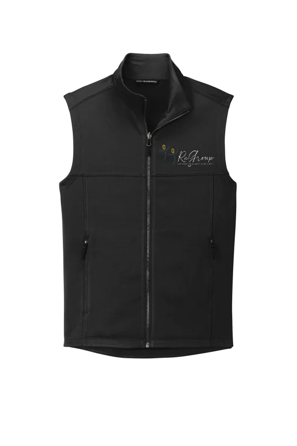 Port Collective Smooth Fleece Vest F906 in Deep Black — F906
