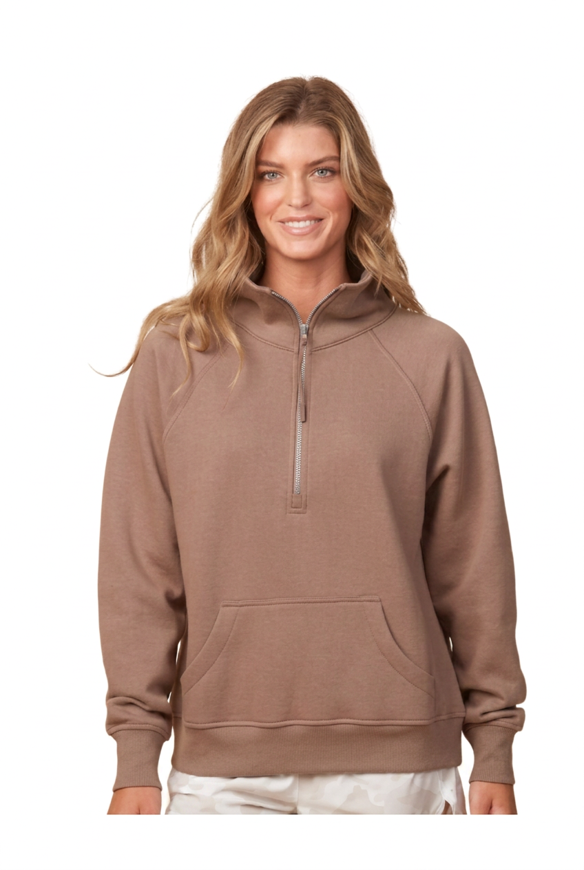 Port Authority (SanMar) Ladies Boxy Half-Zip Fleece in Charcoal — LSF131
