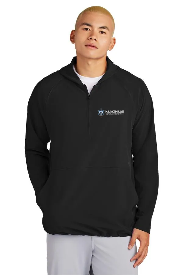 Sport-Tek Repeat 1/2-Zip Long Sleeve Hooded Jacket JST488 in As Shown — JST488