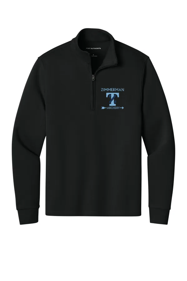 Port Wearever Signature Double Pique 1/4-Zip K210. Embroidered in Deep Black — K210