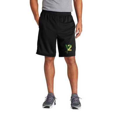 Sport-Tek Sport-Tek® PosiCharge® Position Short with Pockets in Black — KQHJH-KTMZQ