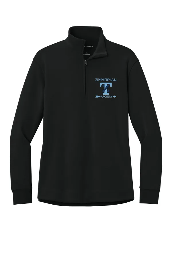 Port Women s Wearever Signature Double Pique 1/4-Zip LK210. Embroidered. in Deep Black — LK210