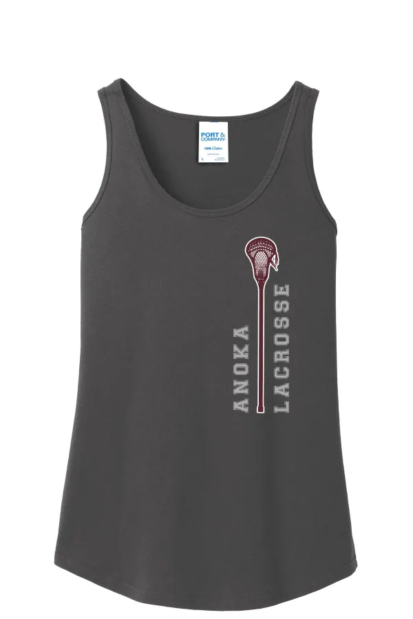 Port Port & Co Women s Core Cotton Tank Top Logo 1 in Athletic Heather — LPC54TT