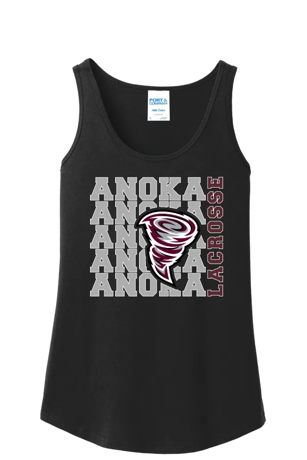 Port Port & Co Women s Core Cotton Tank Top Logo 2 in Athletic Heather — LPC54TT