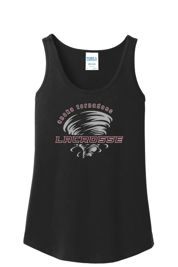 Port Port & Co Women s Core Cotton Tank Top Logo 6 in Athletic Heather — LPC54TT