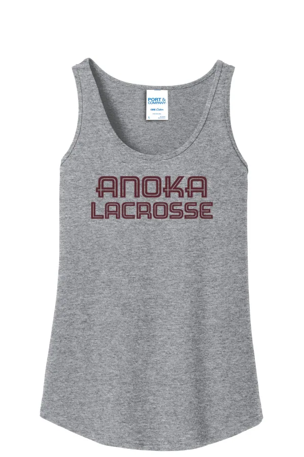 Port Port & Co Women s Core Cotton Tank Top Logo 7 in Athletic Heather — LPC54TT